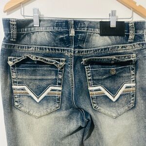 Men's Distressed Blue Denim Jeans
